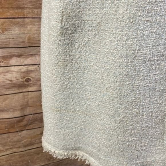 Rebecca Taylor | Frayed Leather Zipper Trim Textured Tweed Combo Midi Dress - Picture 5 of 10